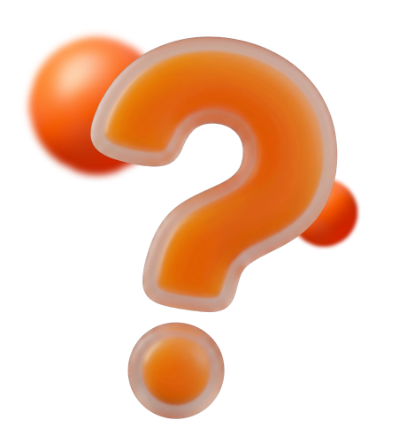 Signo de interrogación 3D para sección de soporte e implementación.